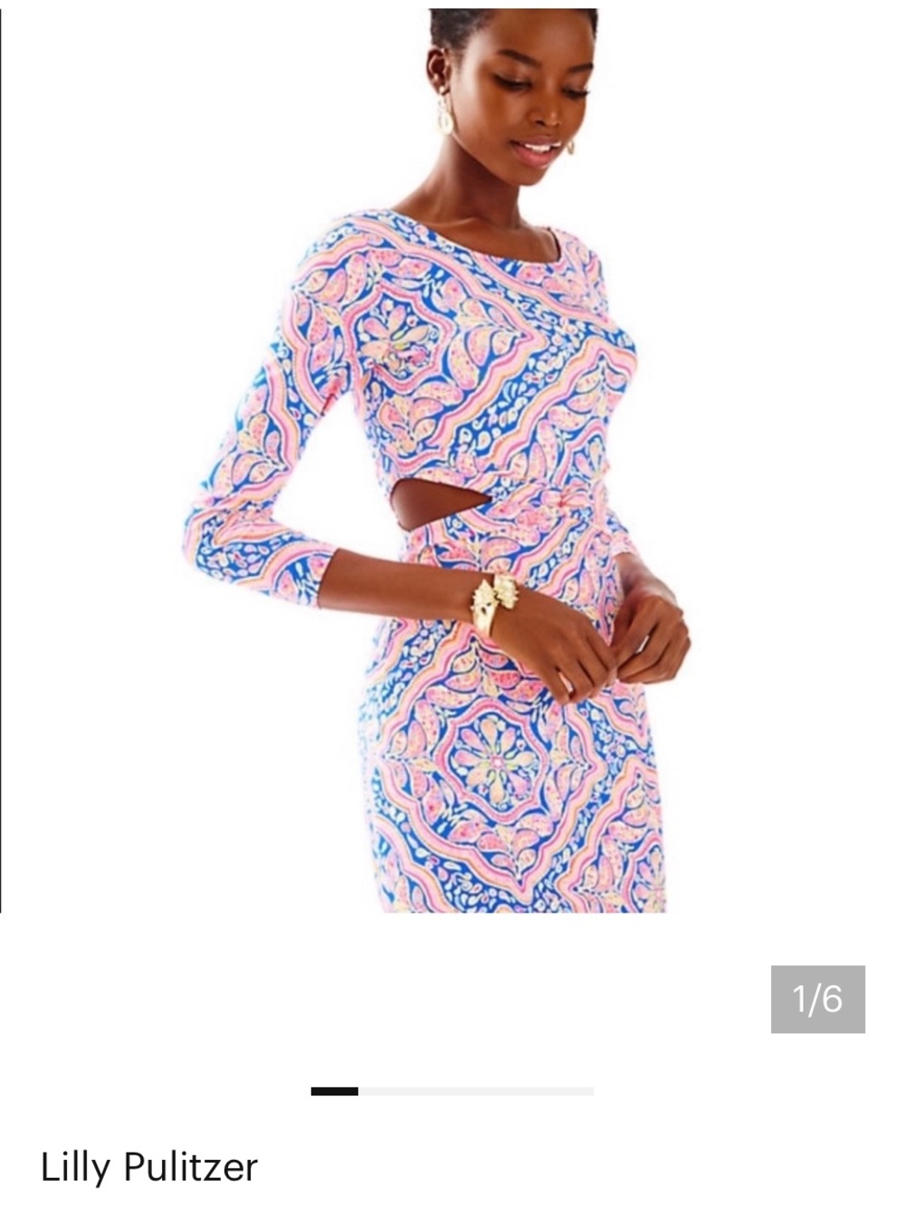 Lilly Pulitzer Pippa Cut Out Can't Resist Small Print Stretch Fitted Dress XXS